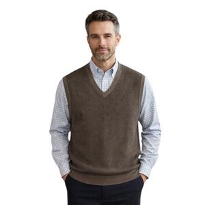 Brooks Brothers Sweater Vest Men XL - Extra Fine Italian Merino Wool Pullover
U